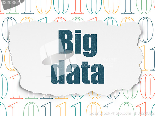 Image of Data concept: Big Data on Torn Paper background