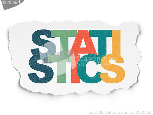 Image of Business concept: Statistics on Torn Paper background