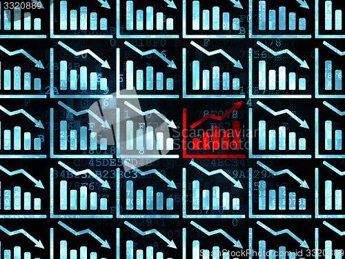 Image of Finance concept: growth graph icon on Digital background