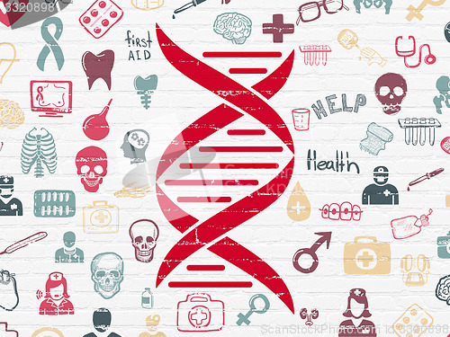 Image of Healthcare concept: DNA on wall background