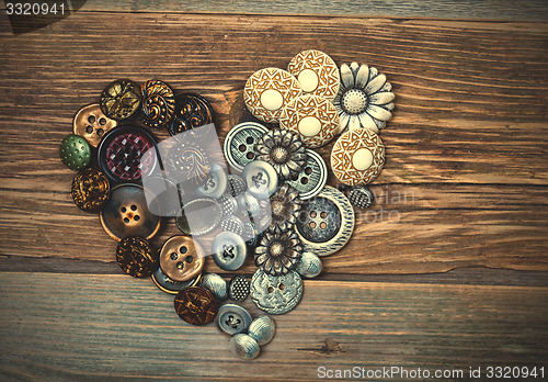 Image of Heart from vintage classical buttons