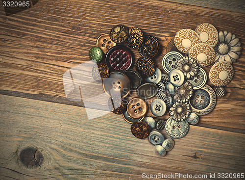 Image of Heart from vintage classical buttons