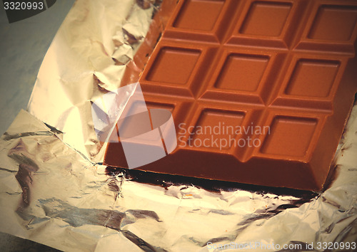 Image of fragment of milk chocolate bar