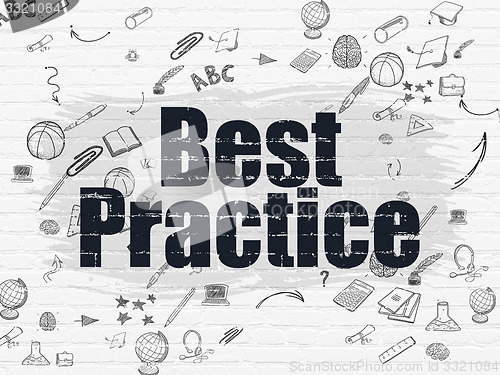 Image of Studying concept: Best Practice on wall background