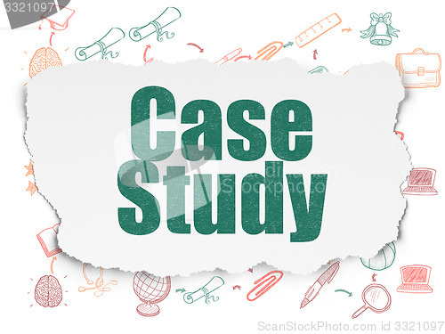 Image of Studying concept: Case Study on Torn Paper background