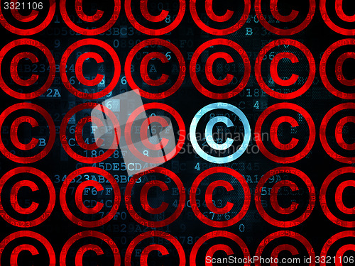 Image of Law concept: copyright icon on Digital background