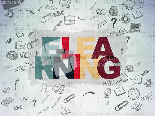 Image of Learning concept: E-learning on Digital Paper background