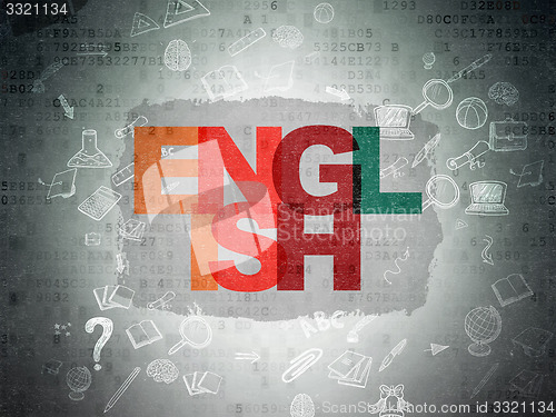 Image of Education concept: English on Digital Paper background