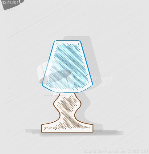 Image of lamp with blue lampshade