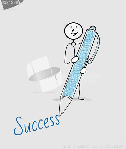 Image of success text and pen