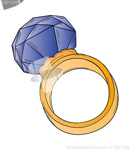 Image of gold ring with big stone