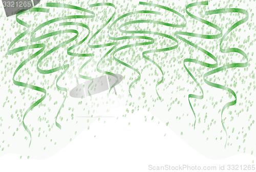 Image of falling green confetti