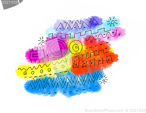 Image of Abstract color texture with graphics