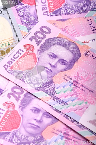 Image of ukrainian money hryvnia financial background