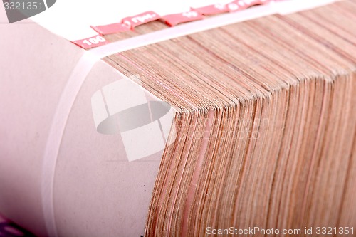 Image of Stacks of dollar bills, american money 