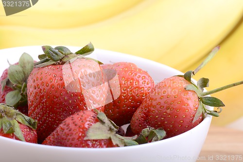 Image of healthy strawberry smoothie with fruits