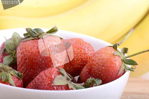 Image of healthy strawberry smoothie with fruits