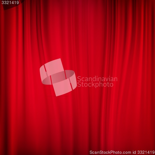 Image of Close view of a red curtain. EPS 10