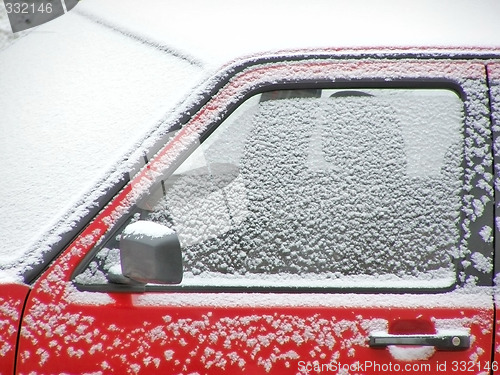 Image of Red snow car