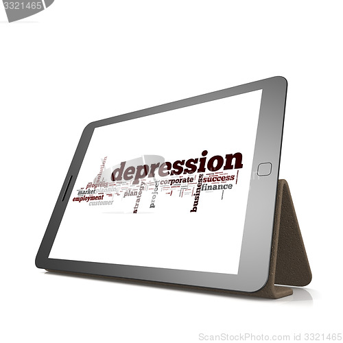 Image of Depression word cloud on tablet