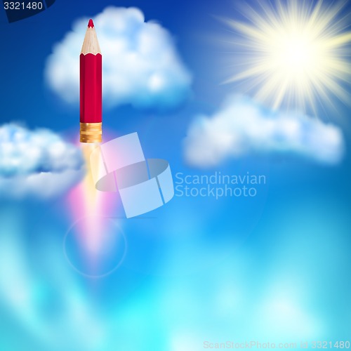 Image of Pencil rocket Illustration. EPS 10