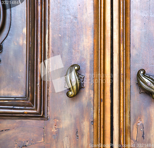 Image of abstract  house  door     in italy  lombardy    nail