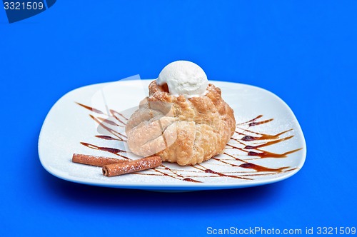 Image of apple strudel with ice cream