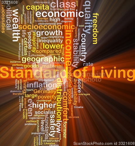 Image of Standard of living background concept glowing