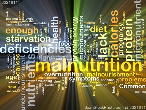 Image of Malnutrition background concept glowing