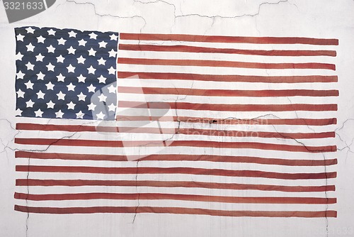 Image of American national flag on wall