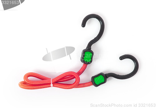 Image of Black hook with elastic rope 