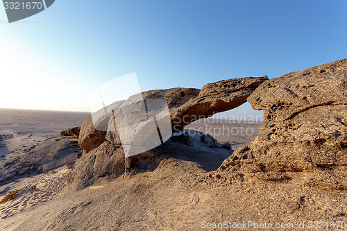 Image of Rock formation in Namib desert in sunset, landscape