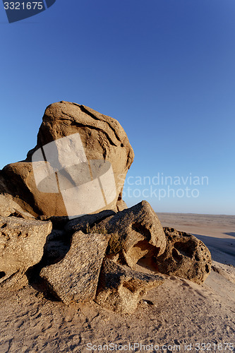 Image of Rock formation in Namib desert in sunset, landscape