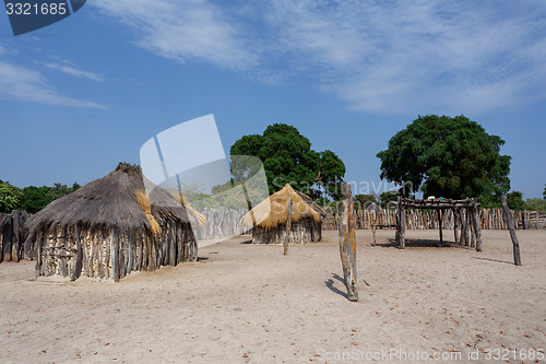 Image of traditional african village with houses 