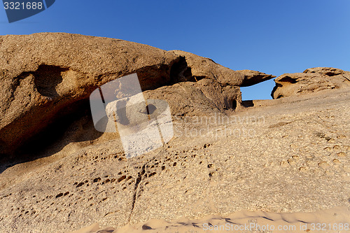 Image of Rock formation in Namib desert in sunset, landscape