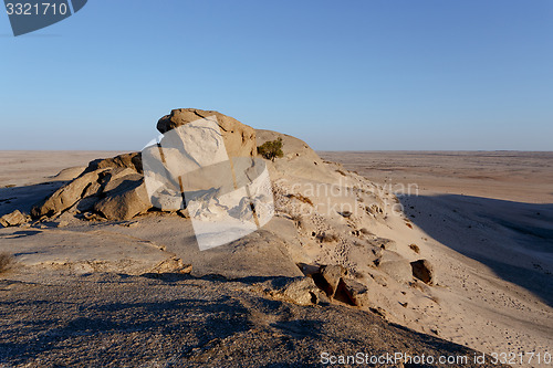 Image of Rock formation in Namib desert in sunset, landscape