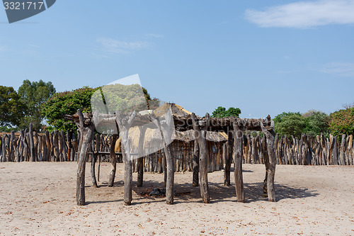 Image of traditional african village with houses 