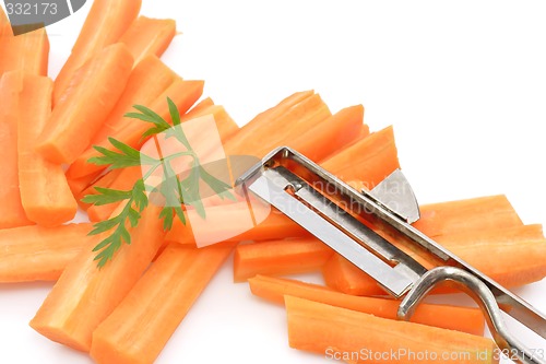Image of Carrots cut witha  knife