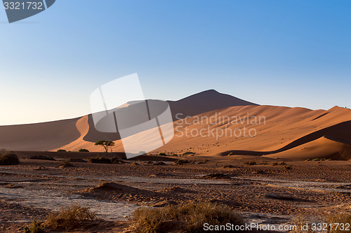 Image of beautiful landscape of Hidden Vlei in Namib desert 