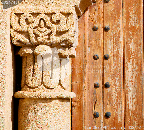 Image of morocco old door and historical nail wood