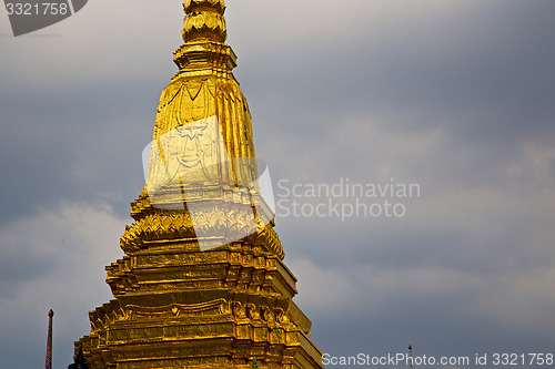 Image of  thailand asia   in  bangkok rain   colors  roof wat  palaces   