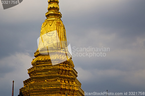 Image of  thailand asia   in  bangkok rain   colors  roof wat  palaces   