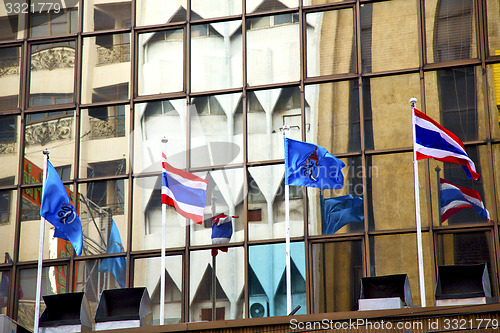 Image of  bangkok terrace  thailand  in office      flag  the   modern bu