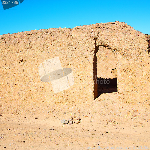 Image of moroccan old wall and brick in antique city