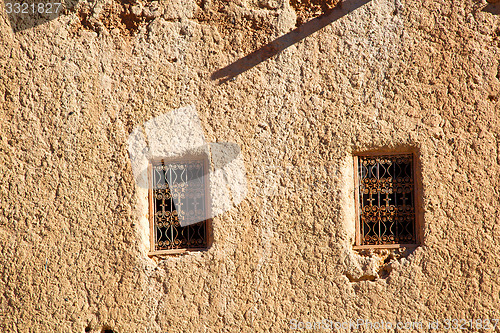 Image of moroccan old wal  brick in antique city