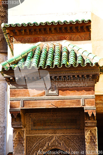 Image of tile roof  moroccan  wall  