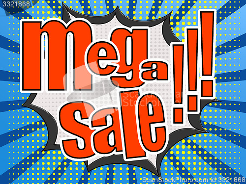 Image of Mega sale comic speech bubble