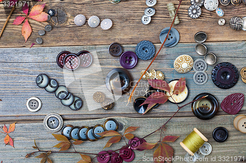 Image of placer of colorful vintage buttons