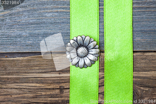 Image of Vintage metallic button flower