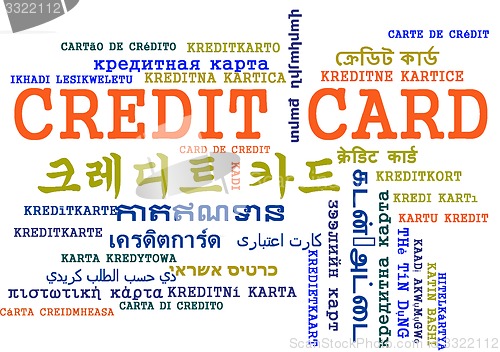 Image of Credit card multilanguage wordcloud background concept